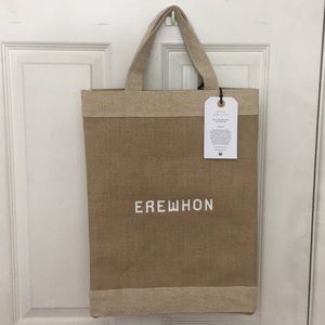 Erewhon jute shopping reusable bag rectangle beige